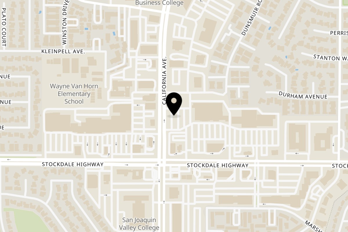 Map showing the location of Kwality Indian Cuisine & Ice Cream California Ave on 5625 California Ave in Bakersfield